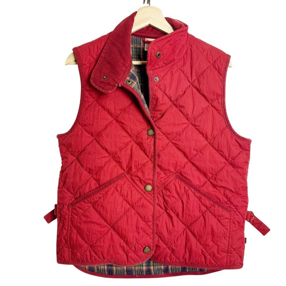 Woolrich Women Medium Quilted Vest Flannel Lined Cabincore Gorpcore Layers Y2K